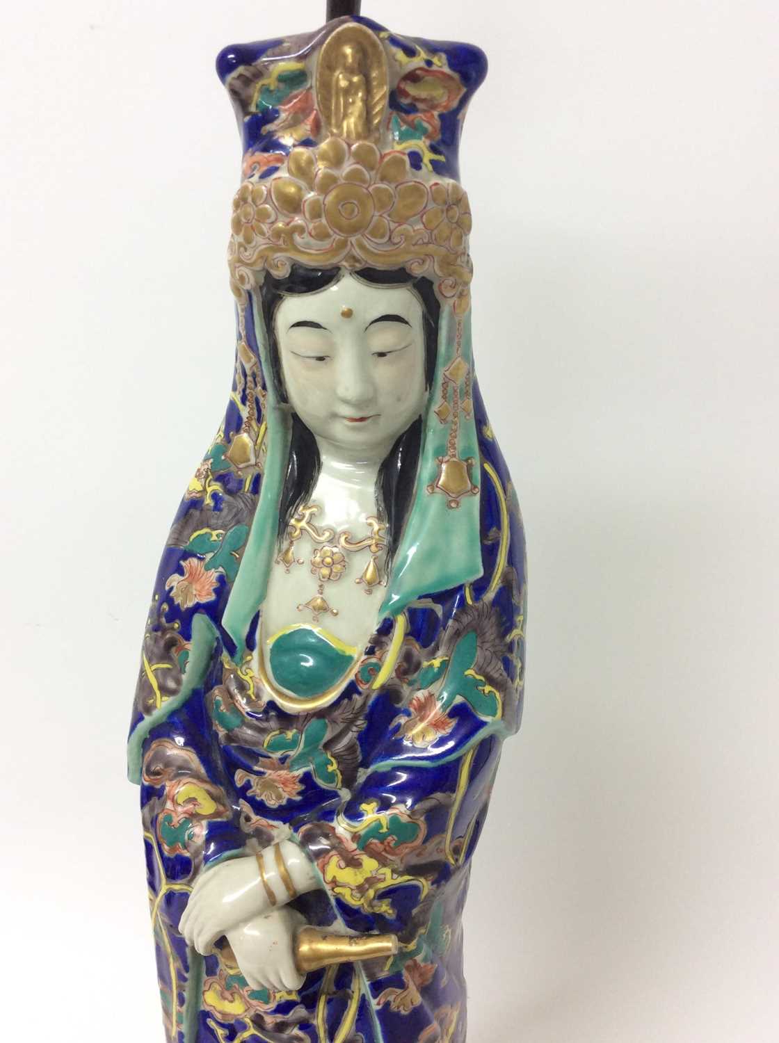 Japanese ceramic figural lamp - Image 3 of 3