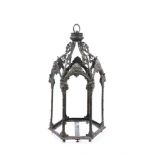 19th century Gothic brass hall lantern