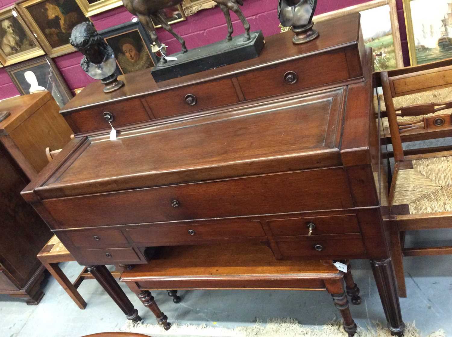 19th century Continental mahogany desk