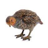 Good quality late 19th. / early 20th century cold painted bronze model of an English Partridge