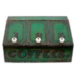 19th century toleware three-division coffee container