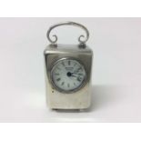 Miniature silver carriage clock