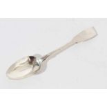 Victorian Scottish provincial "Elgin" silver fiddle pattern teaspoon,
