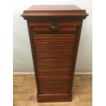 Edwardian stationery cabinet with tambour shutter front, 49cm wide x 44cm deep x 118cm high