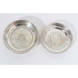 Late 19th/early 20th century Ottoman Empire silver dish of circular form, and one other dish