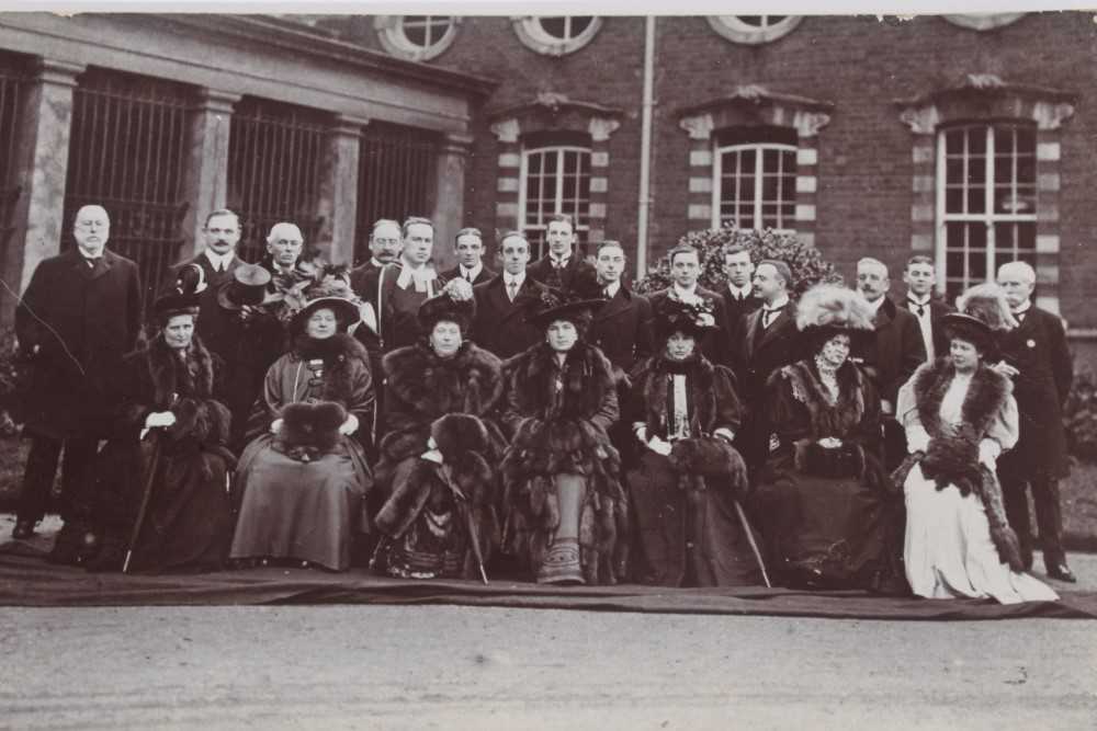 Wellington College, two Edwardian black and white photographs of King Alfonso XIII of Spain visiting - Image 3 of 3