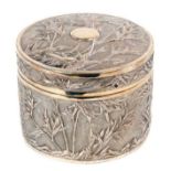 Late 19th/early 20th century Chinese export silver box of circular form