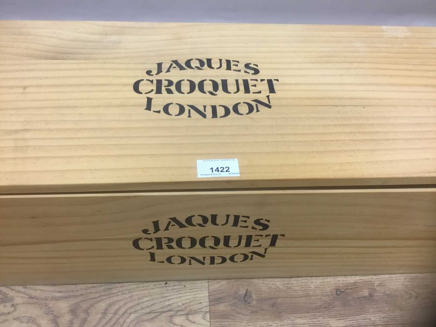 Modern Jaques croquet set in pine box, to include all accessories - Image 2 of 6