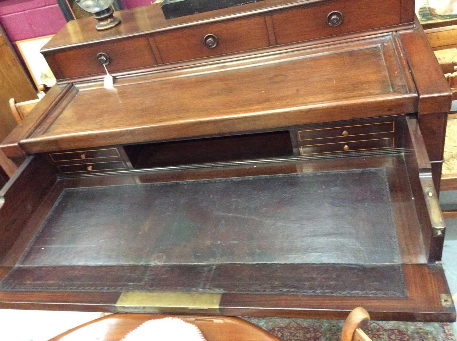 19th century Continental mahogany desk - Image 2 of 3
