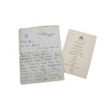 H.R.H. Prince George The Duke of Kent , handwritten double sided letter on York House headed writing