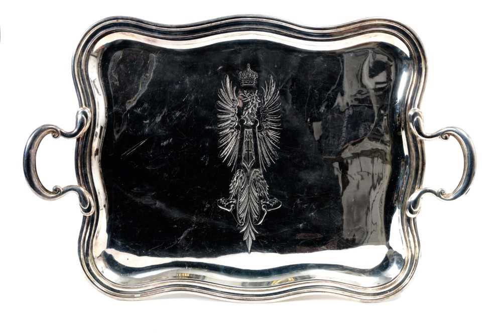 Princess Maria Laetitia Bonaparte (1866-1926) French silver plated tray