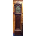 Georgian longcase clock, the arched brass dial signed Charles Newman, Lynn