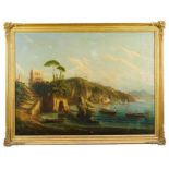 Neoplitan School, 19th century oil on canvas Bay of Naples