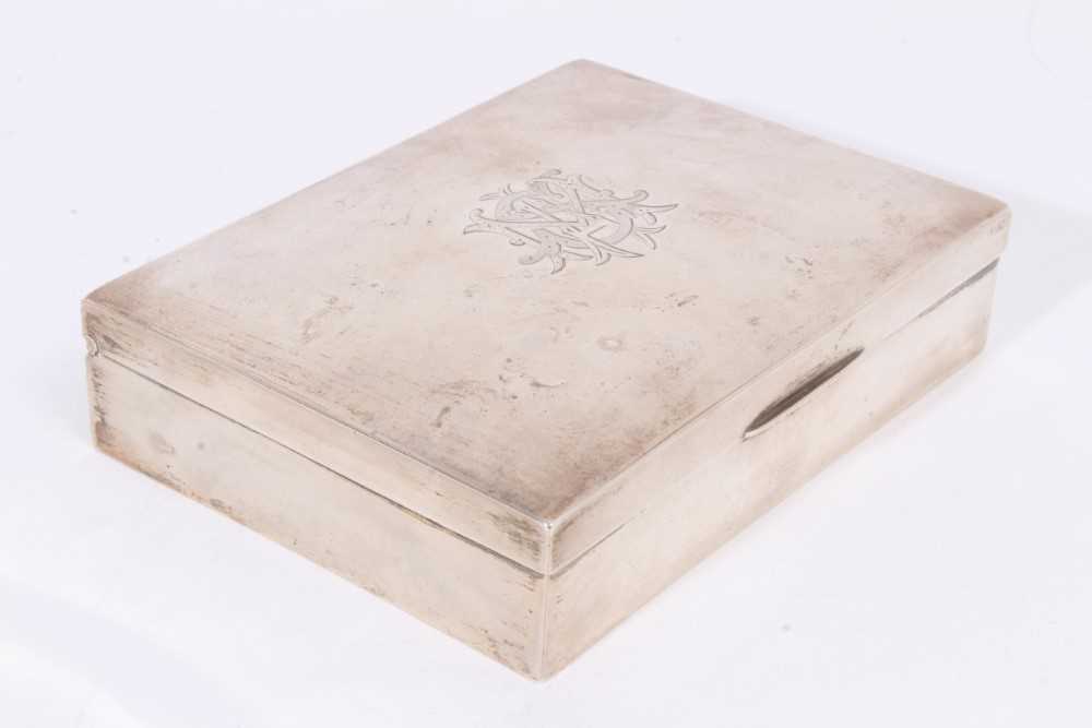 Late Victorian silver playing card box of rectangular form. - Image 2 of 5