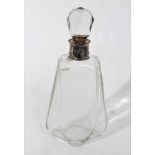 Cut glass decanter with silver mount and lock