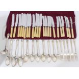 Composite part service of early 20th century silver cutlery by Mappin and Webb