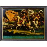 Napoleonic Interest - a 19th century reverse mezzotint - 'The French Army defeated. The Emperors of