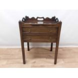 Georgian-style mahogany tray top bedside table