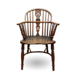 19th century yew and elm Windsor chair