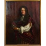 Circle of Godfrey Kneller oil on canvas portrait of Charles Talbot, 12th Earl and Duke of Shrewsbury