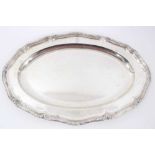 Late 19th Century German Silver Meat Dish, from the Royal Prussian Collection, of oval form with rib