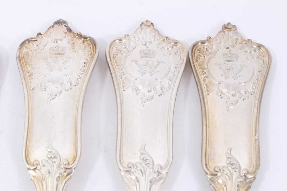 Six Late 19th/early 20th Century German Silver Dinner Forks, Rococo pattern, from the Royal Prussian - Image 5 of 8