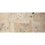 Interesting group of antique Japanese drawings and prints