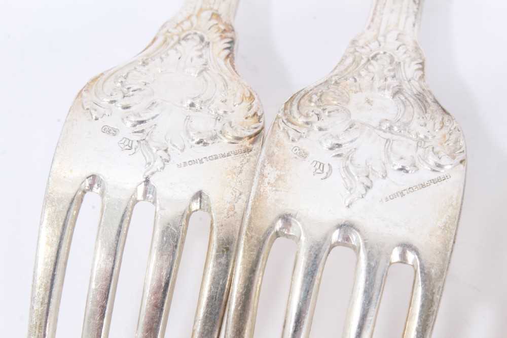 Six Late 19th/early 20th Century German Silver Dinner Forks, Rococo pattern, from the Royal Prussian - Image 6 of 8
