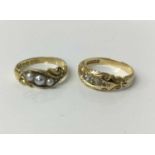 Two antique 18ct gold rings