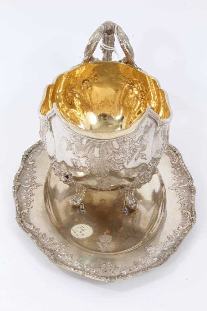 Late 19th Century German Silver Sauce Boat from the Royal Prussian Collection, of oval form with ree - Image 2 of 5