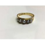 Victorian 18ct gold seed pearl ring