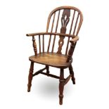 19th century child’s ash and elm Windsor chair