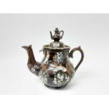 Victorian Bargeware pottery teapot of large size