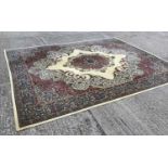 Wilton carpet, with concentric medallion ornament on cream ground, approximately 490 x 360cm