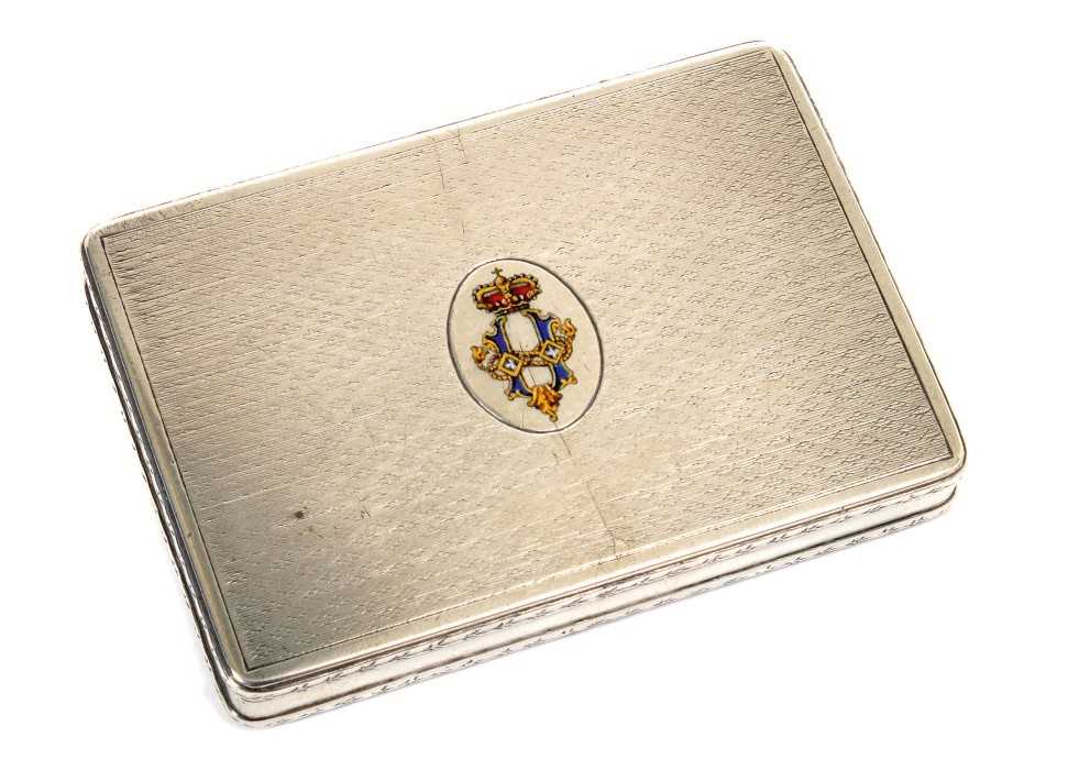 H.M. King Umberto I of Italy, Royal presentation silver and enamel box
