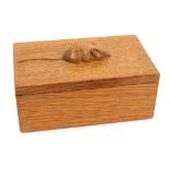 Robert 'Mouseman' Thompson carved oak trinket box and cover