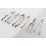 Pair of Edwardian silver sugar tongs (Sheffield 1904), maker Thomas Bradbury and others