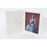 H.M. Queen Elizabeth The Queen Mother, signed 1968 Christmas card with portrait of Her Majesty - sen