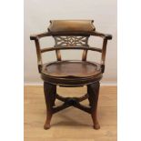 Early 20th century mahogany revolving desk chair