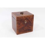 Early 19th century, mahogany 'cube' crossbanded caddy