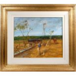 Hugh David Sawrey (1919-1999) oil on canvas - Australian landscape, signed, framed