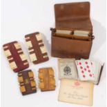 Late 19th / early 20th century Bezique marker and playing card set, each marker