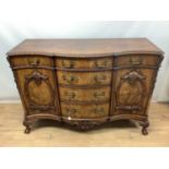 Fine quality Chippendale revival serpentine sideboard