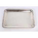 1960s silver tray with engine turned decoration