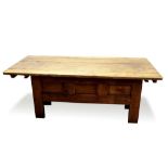 19th century French Savoie oak roll top dining table