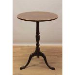 George III mahogany and satinwood crossbanded tripod table