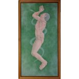 *Francis Plummer (1930-2019) egg tempera on board - male figure and serpent, initialled and dated '8