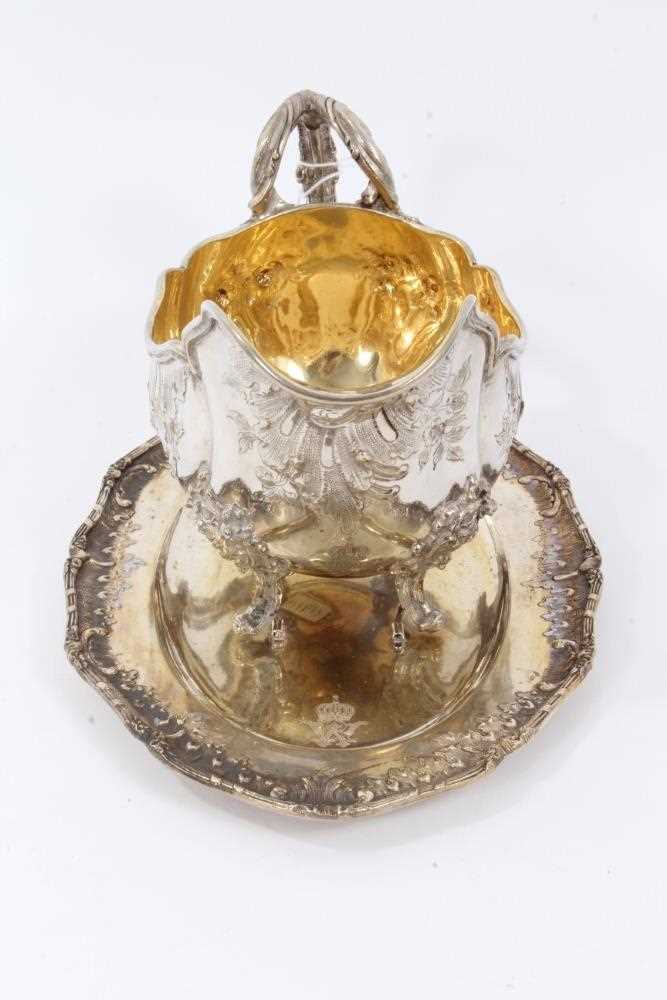 Late 19th Century German Silver Sauce Boat, from the Royal Prussian Collection, of oval form with re - Image 2 of 5