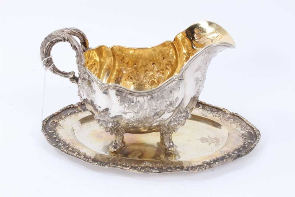 Late 19th Century German Silver Sauce Boat, from the Royal Prussian Collection, of oval form with re - Image 3 of 5