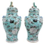 Pair of Chinese turquoise vases